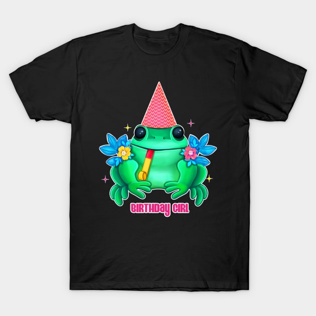 Birthday girl cute frog T-Shirt by Meakm